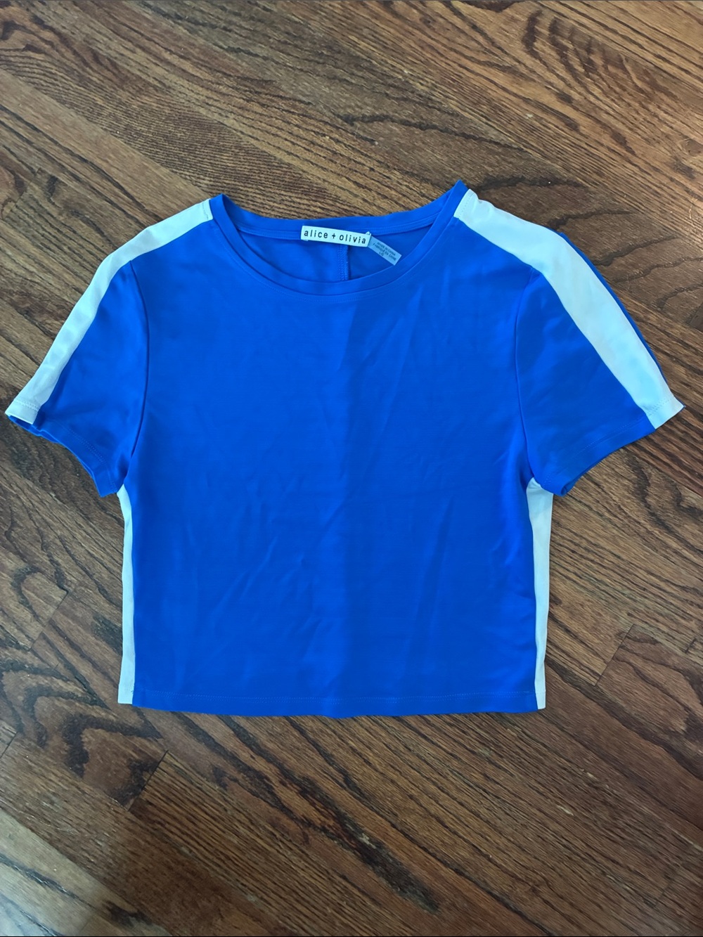 alice + olivia Blue and White Sporty crop